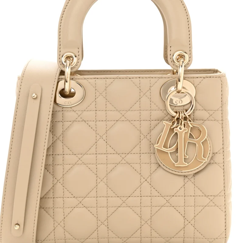 DIOR SMALL MY ABCDIOR LADY DIOR CORDA CANNAGE LAMBSKIN LEATHER GOLD HARDWARE - Image 8