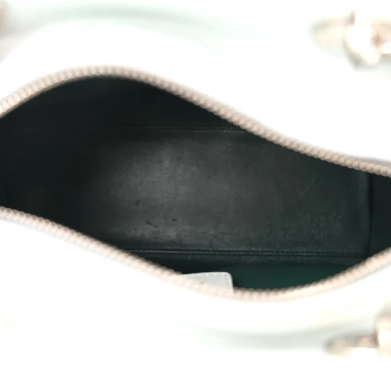 DIOR MEDIUM LADY DIOR WHITE GRAINED CANNAGE CALFSKIN LEATHER SILVER HARDWARE - Image 7
