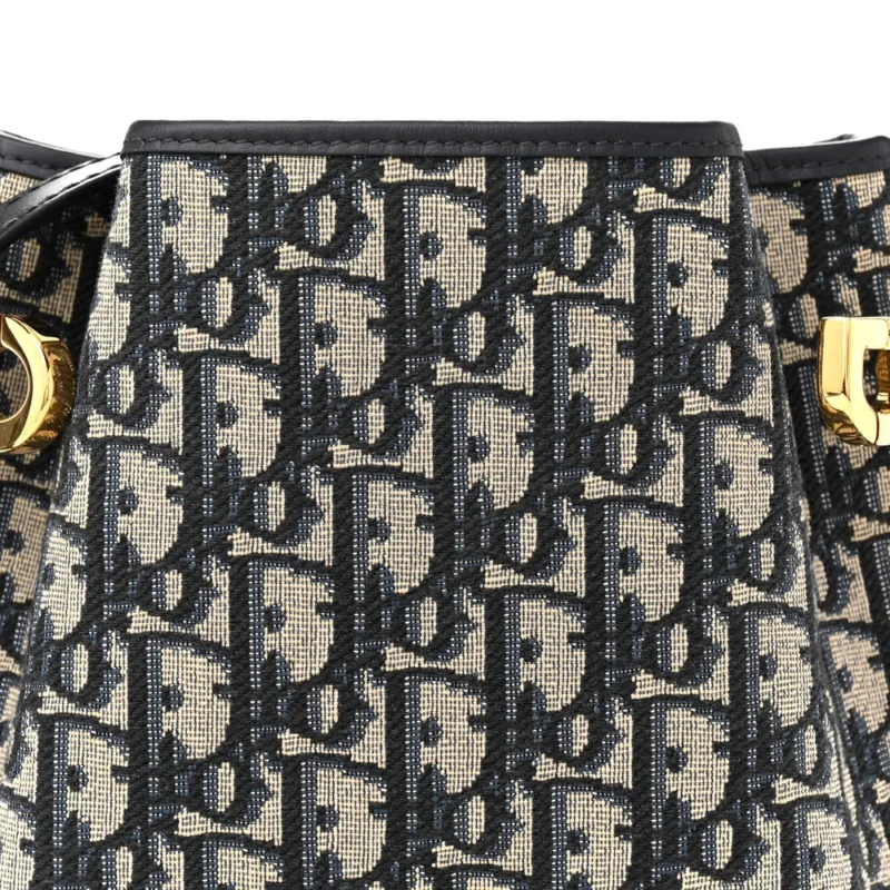 DIOR MEDIUM C??EST DIOR BUCKET BAG BLUE OBLIQUE CANVAS & CANNAGE CALFSKIN LEATHER GOLD HARDWARE - Image 8