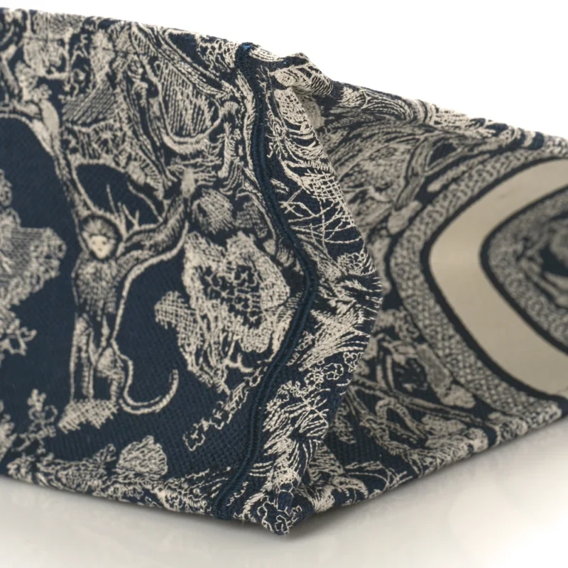 DIOR LARGE TOILE DE JOUY DIORIVIERA BOOK TOTE BLUE REVERSE EMBROIDERED CANVAS - Image 5
