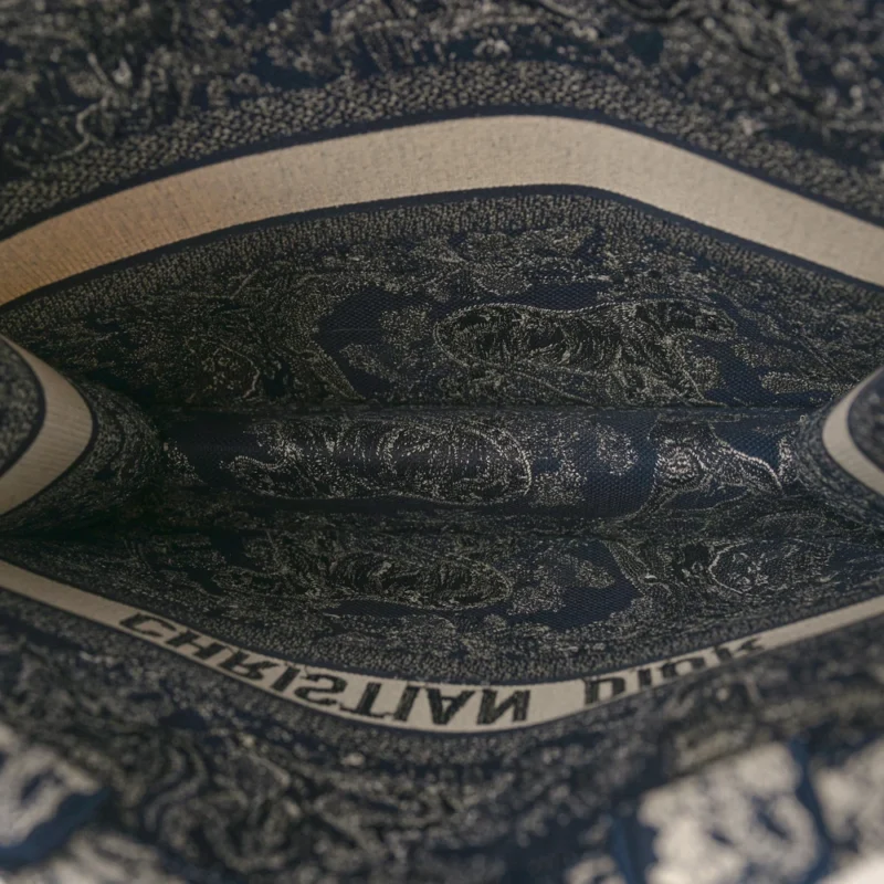 DIOR LARGE TOILE DE JOUY DIORIVIERA BOOK TOTE BLUE REVERSE EMBROIDERED CANVAS - Image 7
