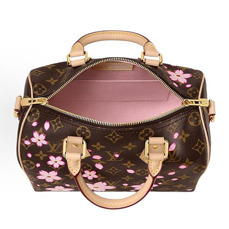 LOUIS VUITTON X TAKUMI MURAKAMI SPEEDYBANDOULIERE CHERRY BLOSSOM GOLD METAL ACCESSORIES SHOULDER HANDBAG FOR WOMEN BROWN - Image 4