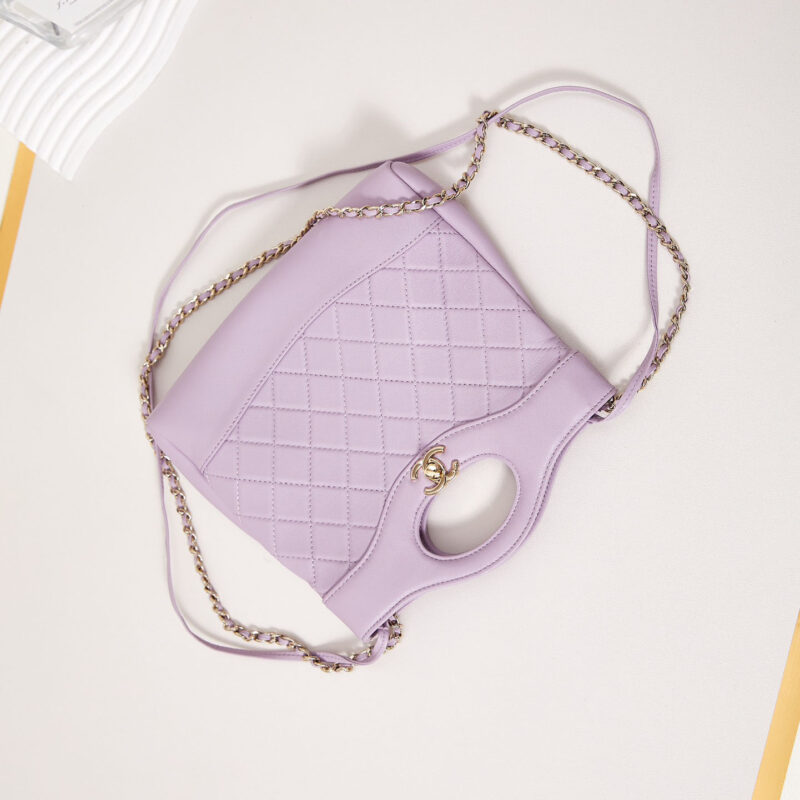 CHANEL OIL WAX LEATHER PURPLE CROSSBODY BAGS - Image 7