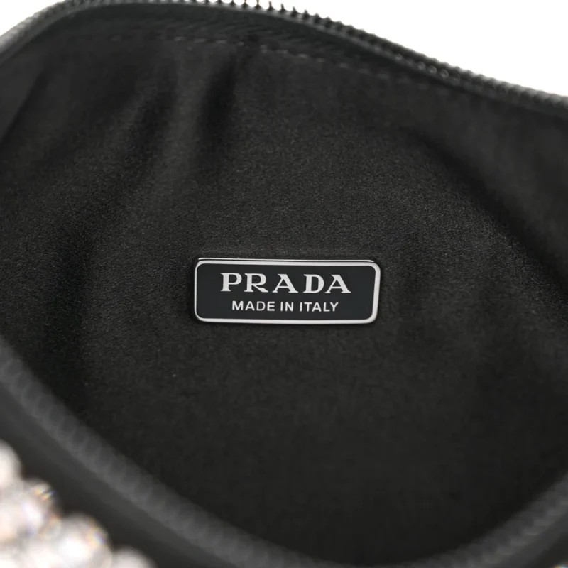 PRADA MINI RE-EDITION 2000 BAG CRISTAL SATIN & CRYSTAL SILVER HARDWARE - Image 2