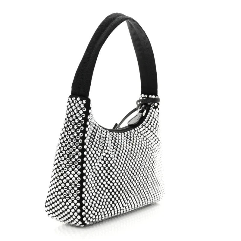 PRADA MINI RE-EDITION 2000 BAG CRISTAL SATIN & CRYSTAL SILVER HARDWARE - Image 3