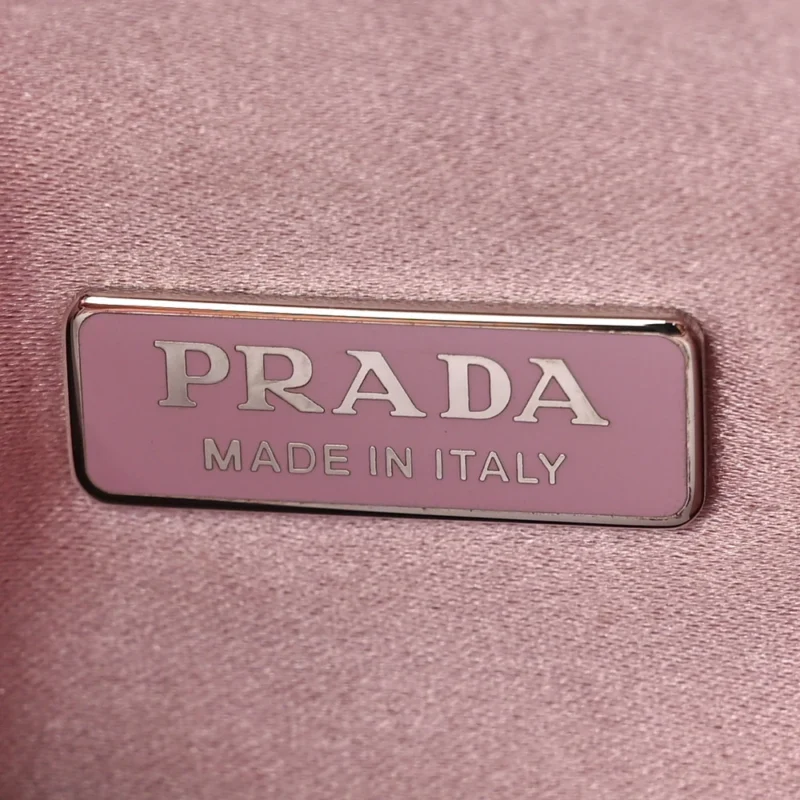 PRADA MINI RE-EDITION 2000 BAG ALABASTRO SATIN & CRYSTAL SILVER HARDWARE - Image 2