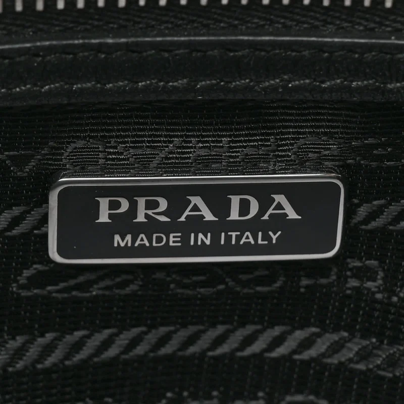 PRADA MINI GALLERIA DOUBLE ZIP TOTE BLACK METAL SATIN & CRYSTAL SILVER HARDWARE - Image 2