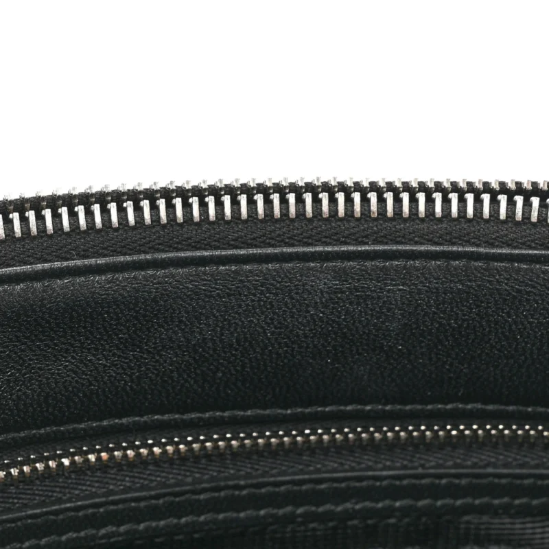 PRADA MINI GALLERIA DOUBLE ZIP TOTE BLACK METAL SATIN & CRYSTAL SILVER HARDWARE - Image 8