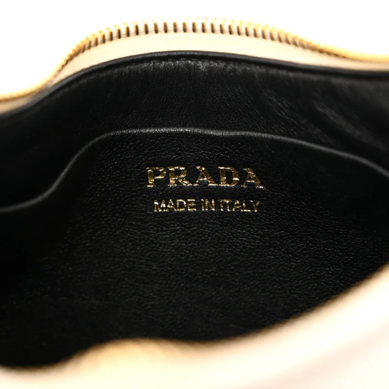 PRADA MEDIUM ARQUE SHOULDER BAG WHITE SOFT CALFSKIN LEATHER GOLD HARDWARE - Image 2
