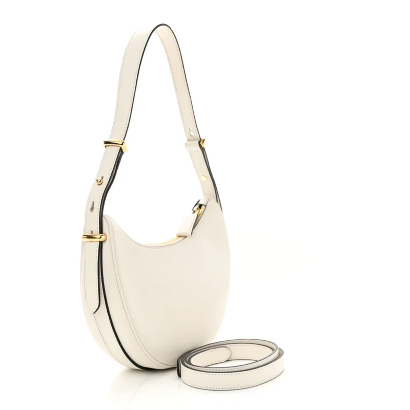 PRADA MEDIUM ARQUE SHOULDER BAG WHITE SOFT CALFSKIN LEATHER GOLD HARDWARE - Image 3