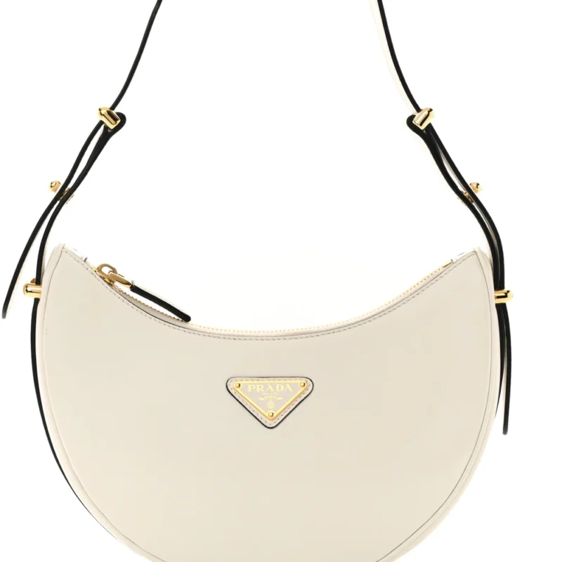 PRADA MEDIUM ARQUE SHOULDER BAG WHITE SOFT CALFSKIN LEATHER GOLD HARDWARE - Image 8