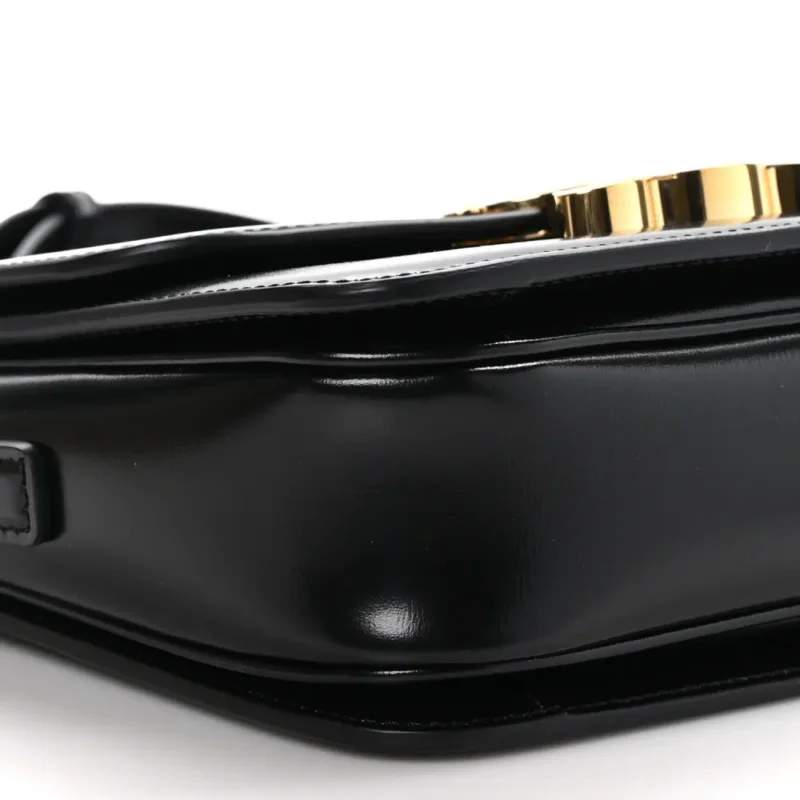 CELINE SMALL TRIOMPHE BAG BLACK SHINY CALFSKIN LEATHER GOLD HARDWARE - Image 4