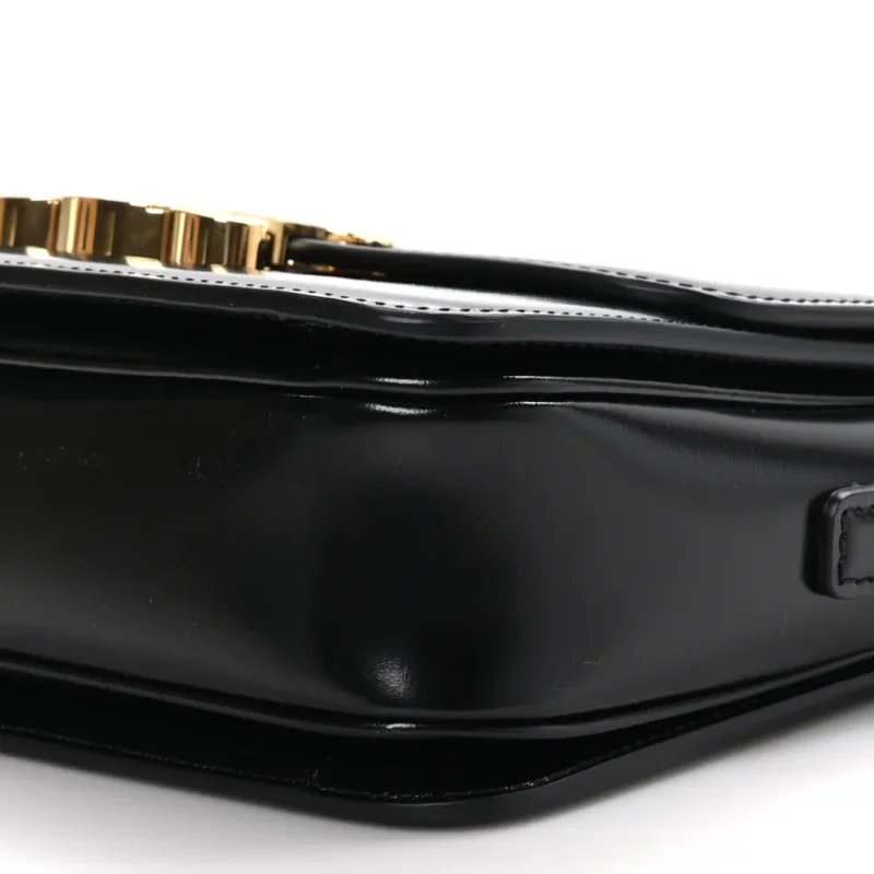 CELINE SMALL TRIOMPHE BAG BLACK SHINY CALFSKIN LEATHER GOLD HARDWARE - Image 5