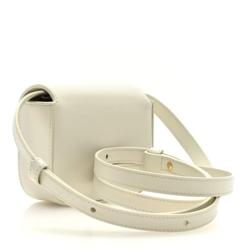 CELINE MINI TRIOMPHE BAG WHITE SHINY CALFSKIN LEATHER GOLD HARDWARE - Image 3