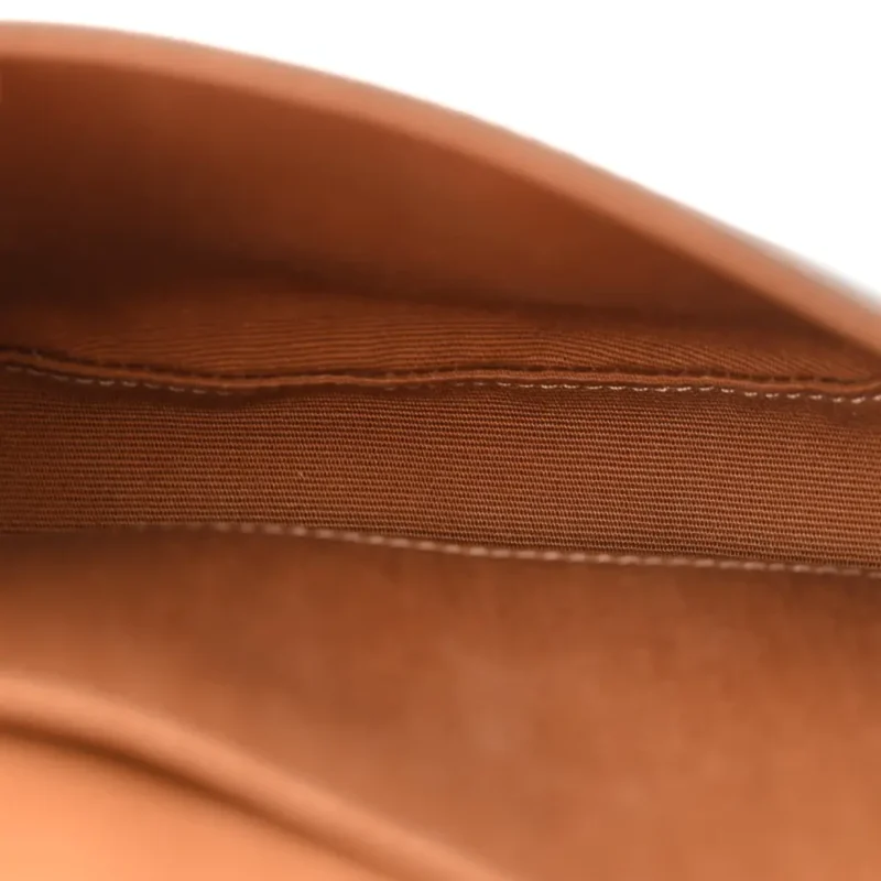 CELINE MINI BESACE TAN CANVAS & CALFSKIN LEATHER TRIOMPHE GOLD HARDWARE - Image 6