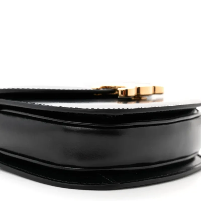 CELINE MINI BESACE CLEA TRIOMPHE BAG BLACK SHINY CALFSKIN LEATHER GOLD HARDWARE - Image 4