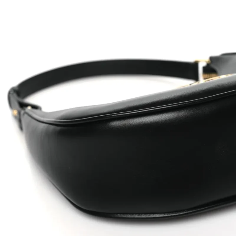CELINE MEDIUM STRAP AVA TRIOMPHE SHOULDER BAG BLACK SMOOTH CALFSKIN LEATHER GOLD HARDWARE - Image 3