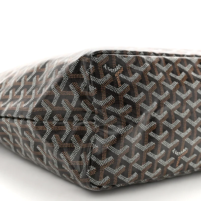 GOYARD SAINT LOUIS TOTE PM BLACK/GOLD GOYARDINE CANVAS - Image 3