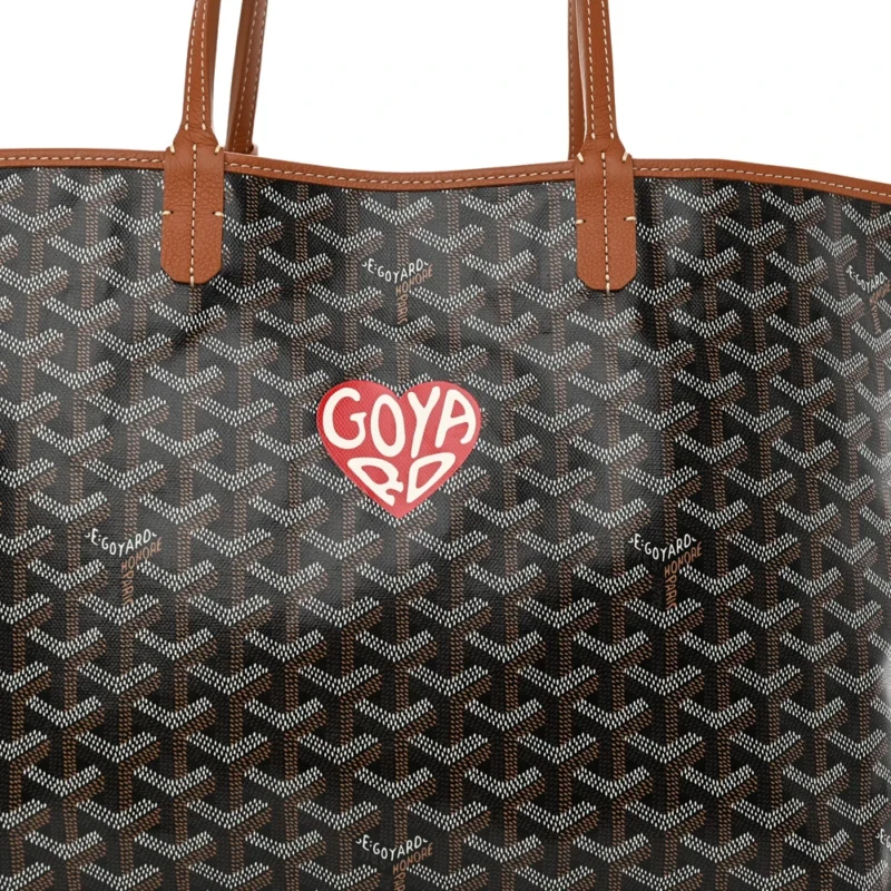 GOYARD SAINT LOUIS TOTE PM BLACK/GOLD GOYARDINE CANVAS - Image 7