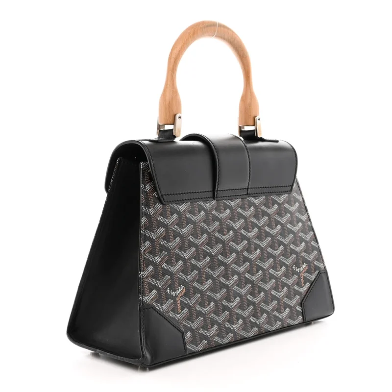 GOYARD SAIGON PM BLACK GOYARDINE CANVAS SILVER HARDWARE - Image 3