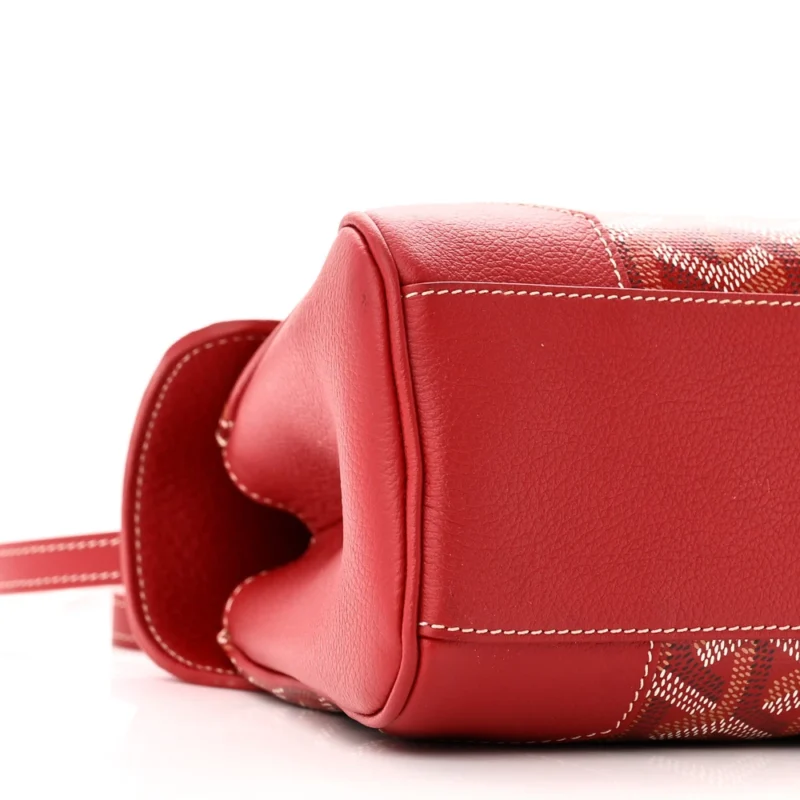 GOYARD SAIGON MINI BAG RED GOYARDINE CANVAS SILVER HARDWARE - Image 4