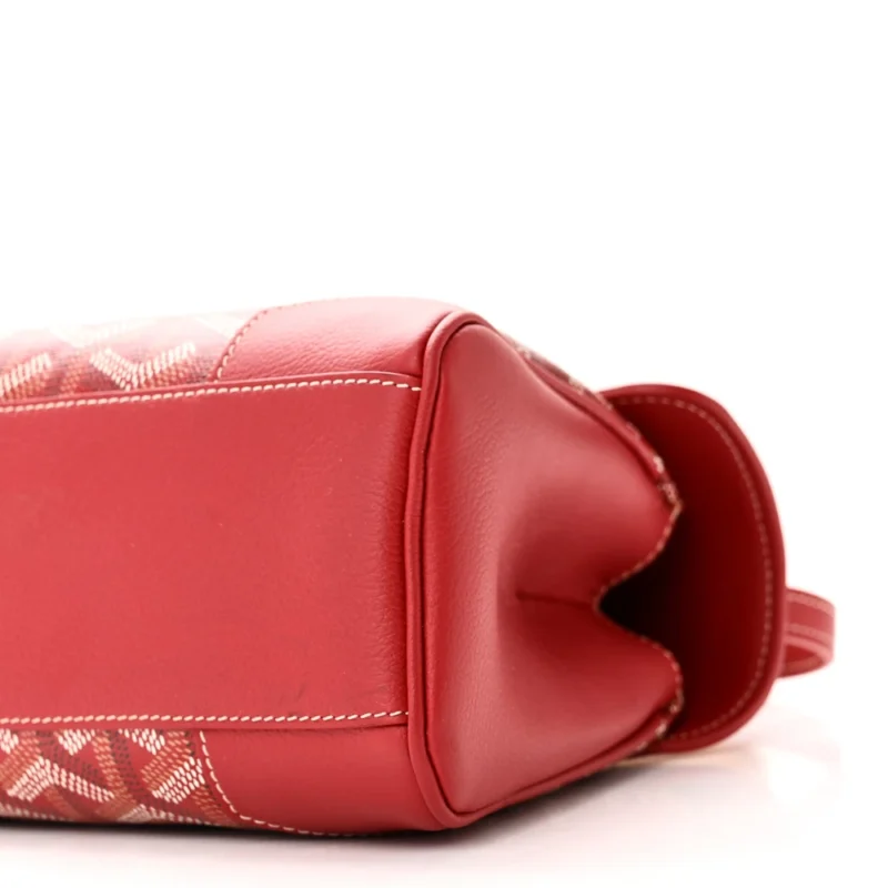 GOYARD SAIGON MINI BAG RED GOYARDINE CANVAS SILVER HARDWARE - Image 5