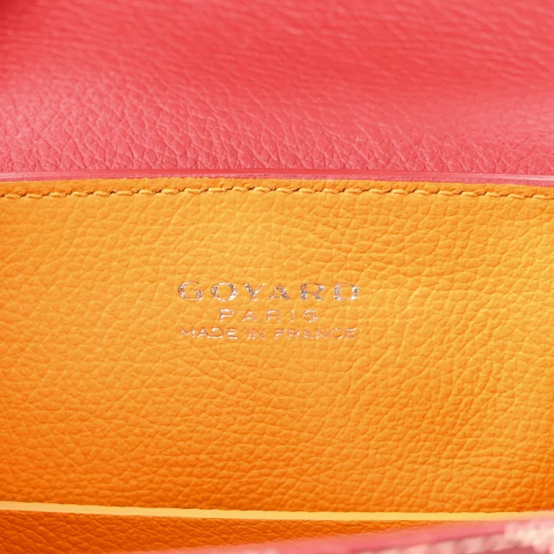 GOYARD SAIGON MINI BAG RED GOYARDINE CANVAS SILVER HARDWARE - Image 7
