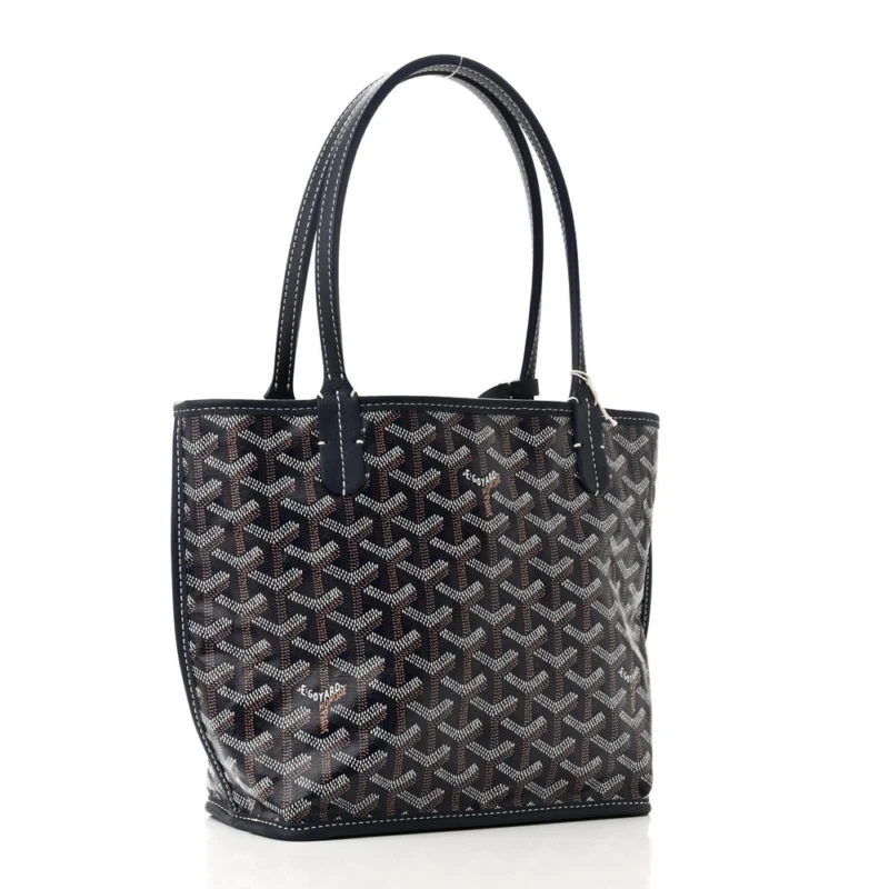 GOYARD REVERSIBLE MINI ANJOU TOTE NAVY GOYARDINE CANVAS - Image 2