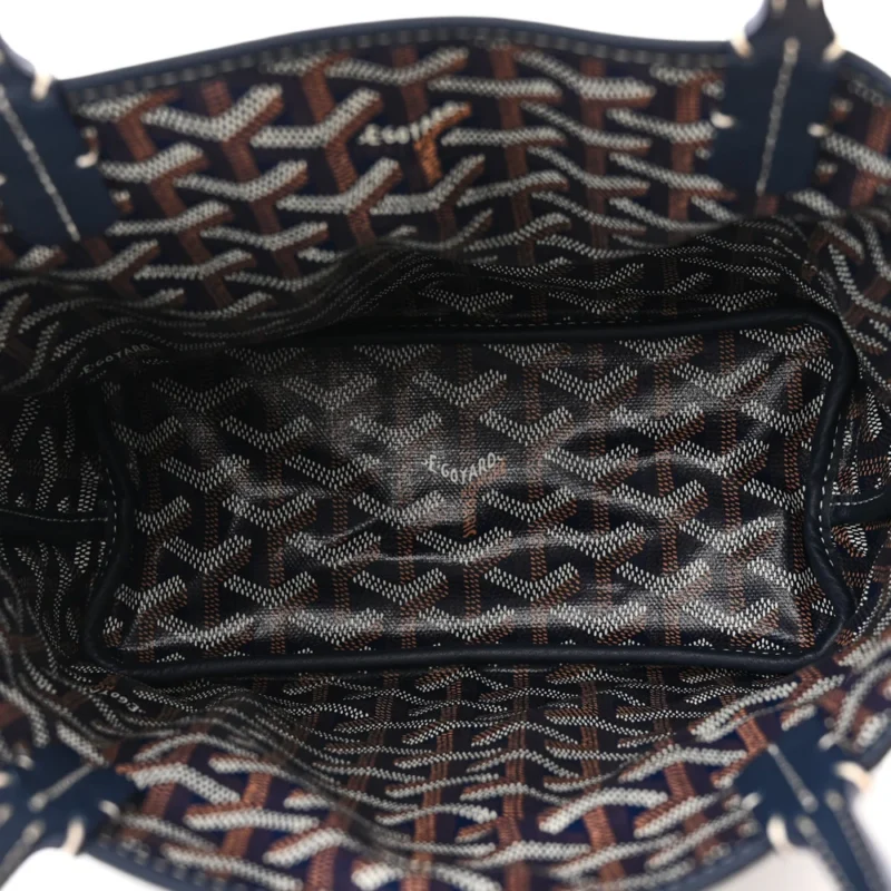 GOYARD REVERSIBLE MINI ANJOU TOTE NAVY GOYARDINE CANVAS - Image 6