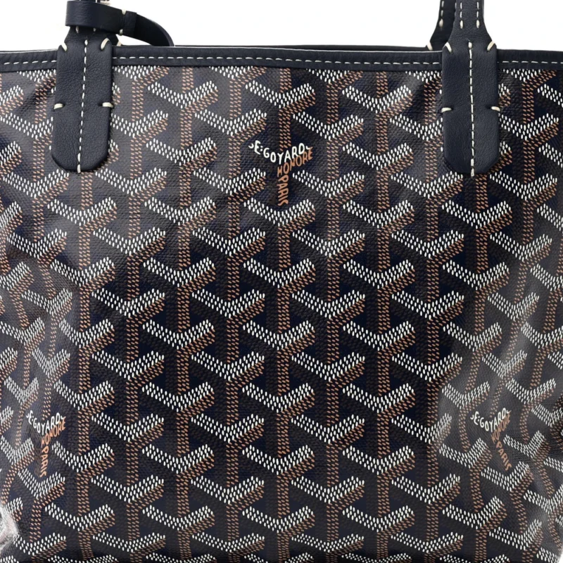 GOYARD REVERSIBLE MINI ANJOU TOTE NAVY GOYARDINE CANVAS - Image 7