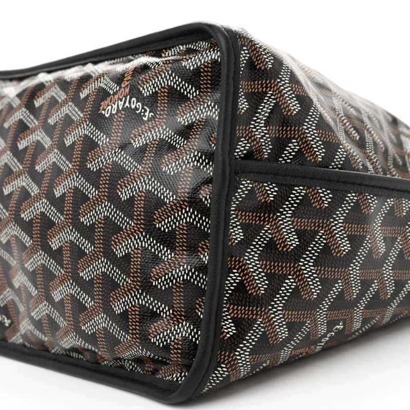 GOYARD REVERSIBLE ANJOU TOTE PM BLACK GOYARDINE CANVAS - Image 4