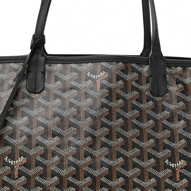 GOYARD REVERSIBLE ANJOU TOTE PM BLACK GOYARDINE CANVAS - Image 7