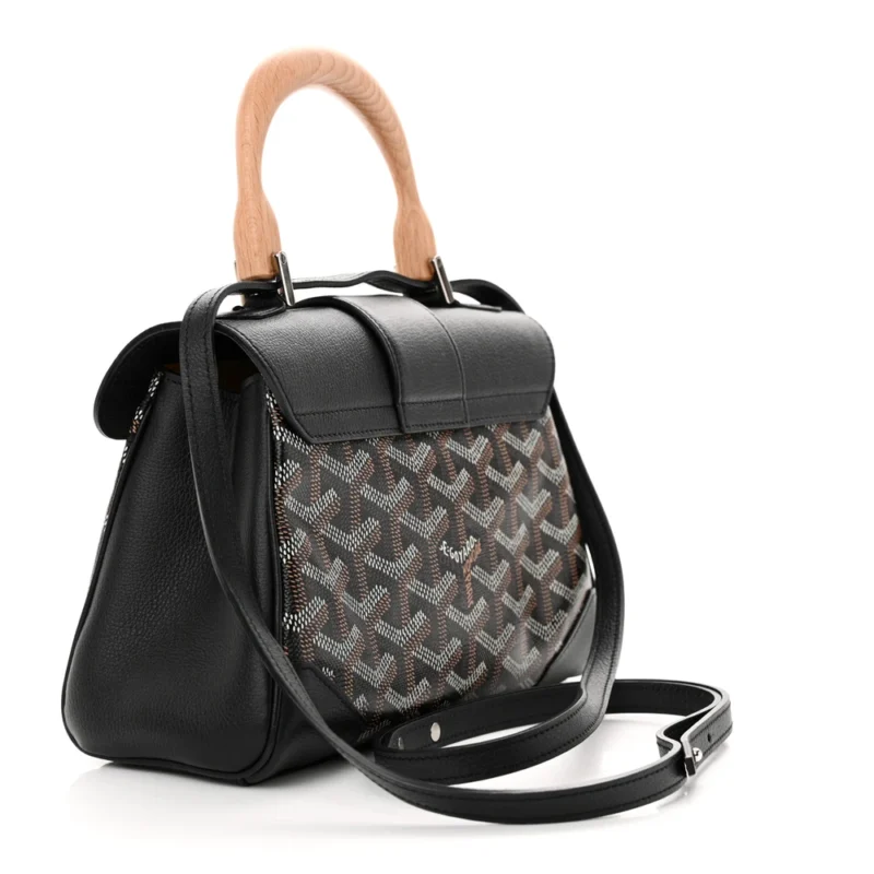 GOYARD MINI SAIGON BLACK GOYARDINE CANVAS SILVER HARDWARE - Image 3