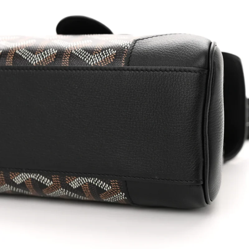 GOYARD MINI SAIGON BLACK GOYARDINE CANVAS SILVER HARDWARE - Image 5