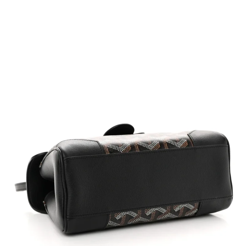 GOYARD MINI SAIGON BLACK GOYARDINE CANVAS SILVER HARDWARE - Image 6
