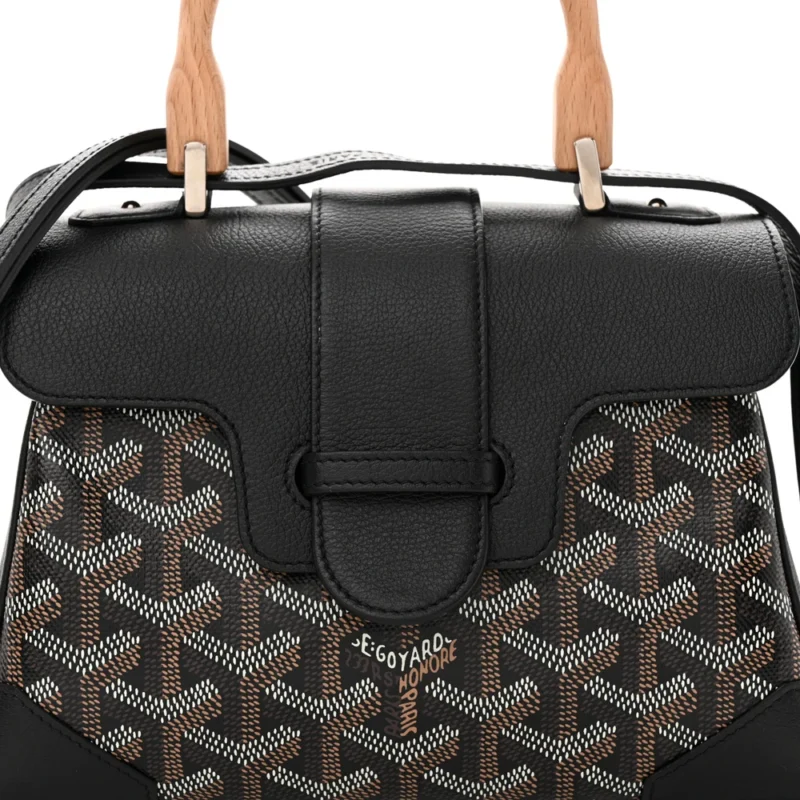 GOYARD MINI SAIGON BLACK GOYARDINE CANVAS SILVER HARDWARE - Image 8