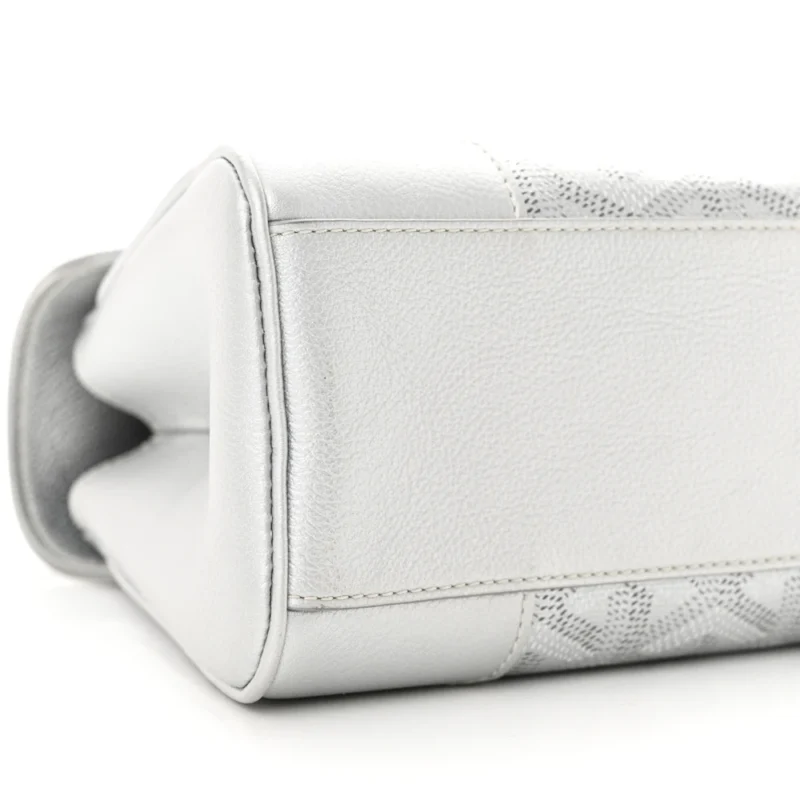GOYARD MINI SAIGON BAG PRECIOUS METALS GOYARDINE CANVAS SILVER HARDWARE - Image 3