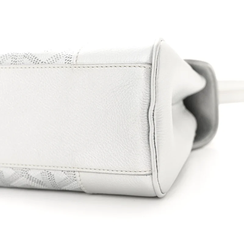 GOYARD MINI SAIGON BAG PRECIOUS METALS GOYARDINE CANVAS SILVER HARDWARE - Image 4