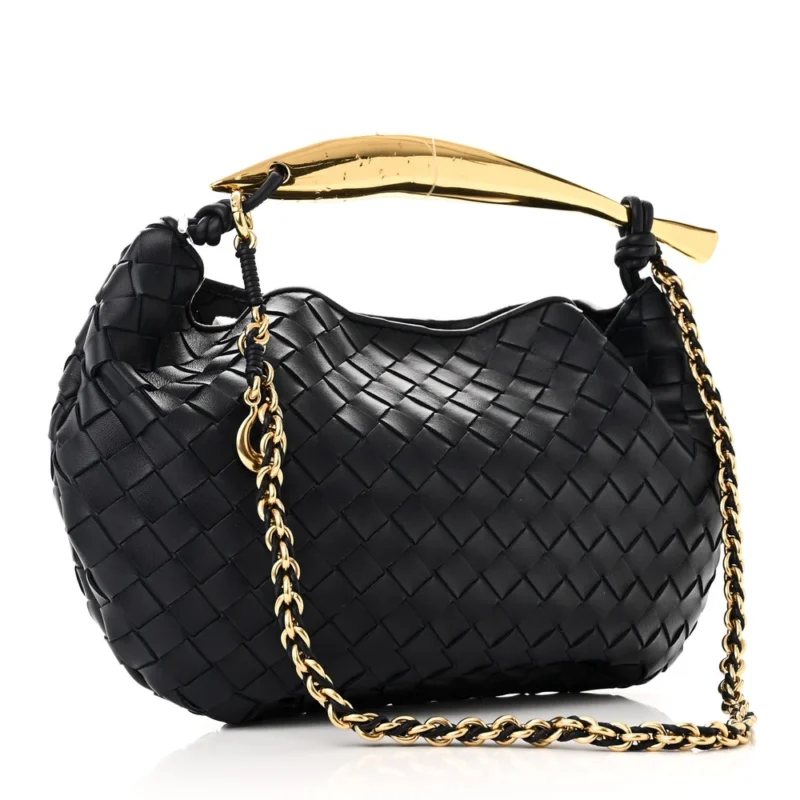 BOTTEGA VENETA MEDIUM INTRECCIATO SARDINE WITH CHAIN BAG SPACE NAPPA LEATHER GOLD HARDWARE - Image 3
