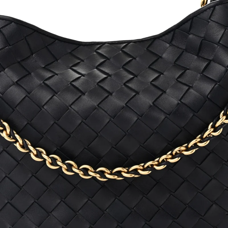 BOTTEGA VENETA MEDIUM INTRECCIATO SARDINE WITH CHAIN BAG SPACE NAPPA LEATHER GOLD HARDWARE - Image 8