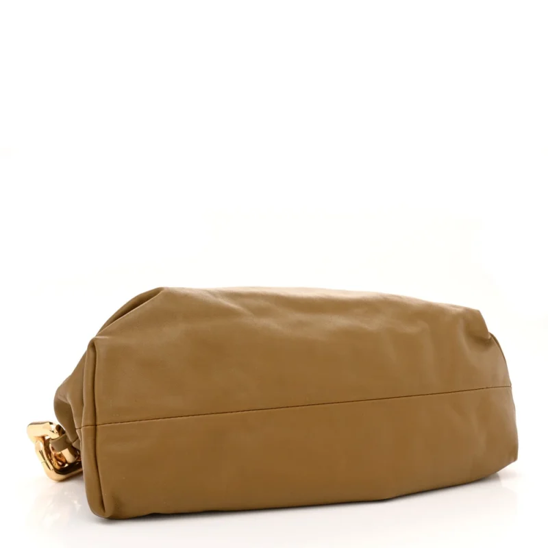 BOTTEGA VENETA MEDIUM INTRECCIATO THE POUCH CHAIN BAG CAMMELLO CALFSKIN LEATHER GOLD HARDWARE - Image 6