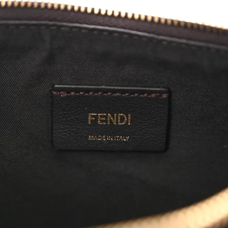FENDI SMALL FF 1974 FENDIGRAPHY HOBO BAG TOBACCO/MORO/EBANO JACQUARD FABRIC & GRACE VITELLO LEATHER GOLD HARDWARE - Image 2