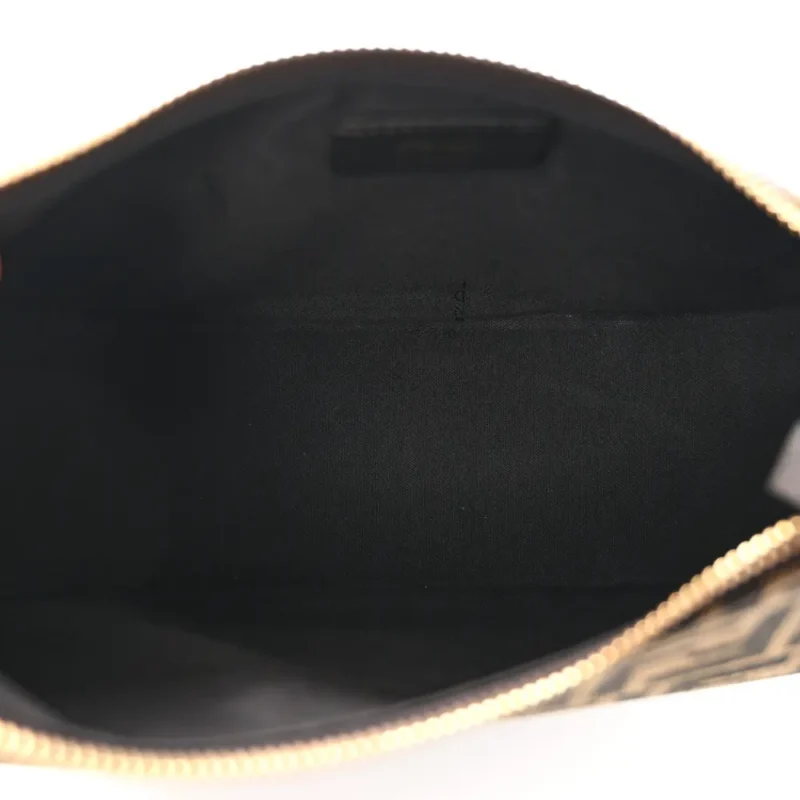 FENDI SMALL FF 1974 FENDIGRAPHY HOBO BAG TOBACCO/MORO/EBANO JACQUARD FABRIC & GRACE VITELLO LEATHER GOLD HARDWARE - Image 7