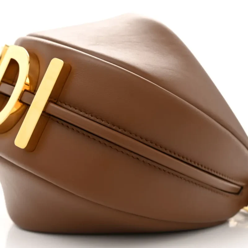 FENDI MINI FENDIGRAPHY HOBO BAG BRANDY MATTE GRACE VITELLO LEATHER GOLD HARDWARE - Image 5