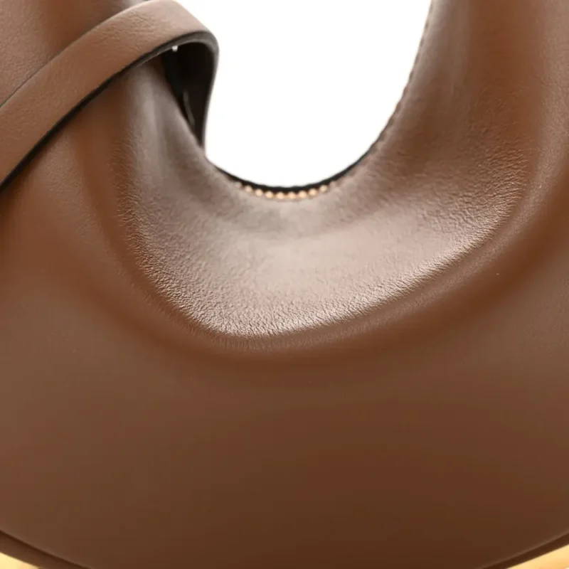 FENDI MINI FENDIGRAPHY HOBO BAG BRANDY MATTE GRACE VITELLO LEATHER GOLD HARDWARE - Image 9