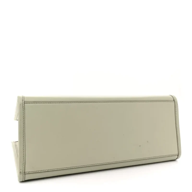 FENDI MEDIUM LOGO EMBOSSED SUNSHINE SHOPPER TOTE GREEN TEA KING VITELLO LEATHER & PLEXIGLASS GOLD HARDWARE - Image 6