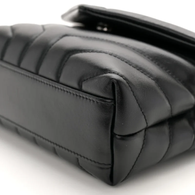 SAINT LAURENT MINI LOULOU CROSSBODY BAG BLACK Y-QUILTED MONOCHROME MONOGRAM CALFSKIN LEATHER BLACK HARDWARE - Image 5