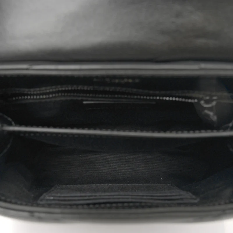 SAINT LAURENT MINI LOULOU CROSSBODY BAG BLACK Y-QUILTED MONOCHROME MONOGRAM CALFSKIN LEATHER BLACK HARDWARE - Image 7