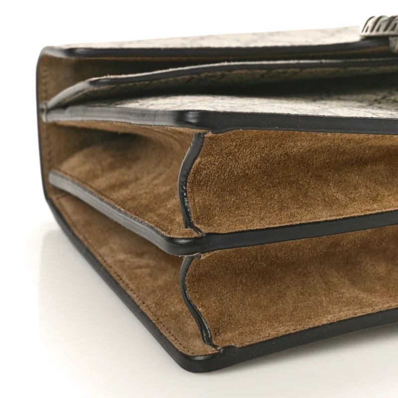 GUCCI SMALL DIONYSUS SHOULDER BAG TAUPE GG SUPREME MONOGRAM CANVAS AGED SILVER HARDWARE - Image 5