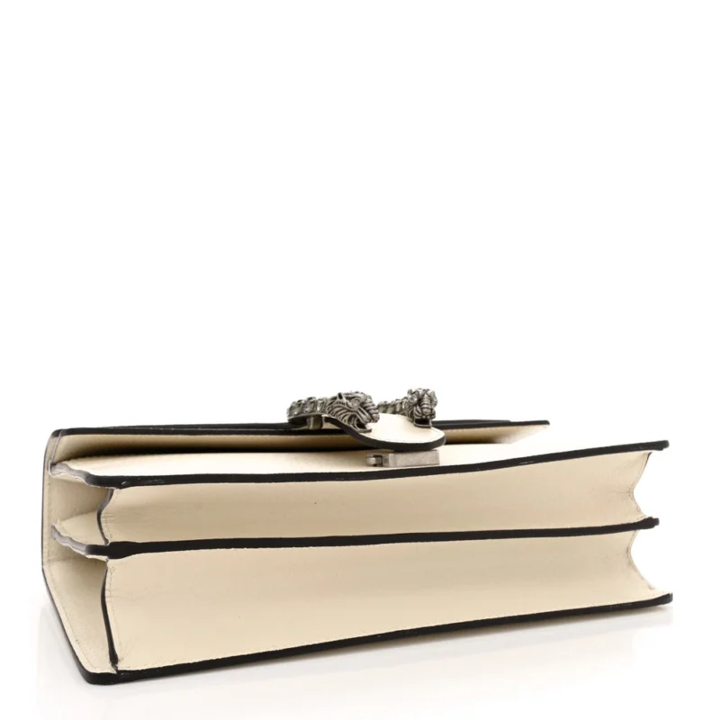 GUCCI SMALL DIONYSUS SHOULDER BAG MYSTIC WHITE TEXTURED CALFSKIN LEATHER & CRYSTAL AGED SILVER HARDWARE - Image 6